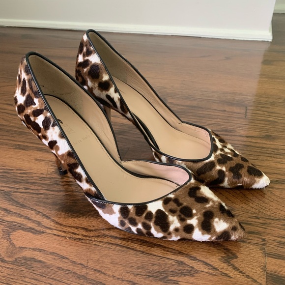 J Crew Collection Colette Calf Hair D’Orsay Kitten Heels in Sienna Black Cat - Picture 8 of 9